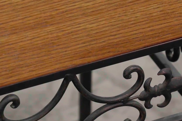 Reused wood components arranged for repurposing.