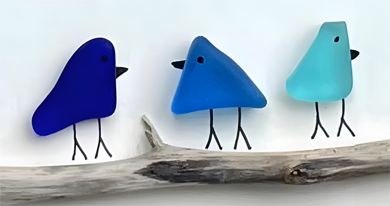 CraftED Good Glass bird figures made from repurposed glass.